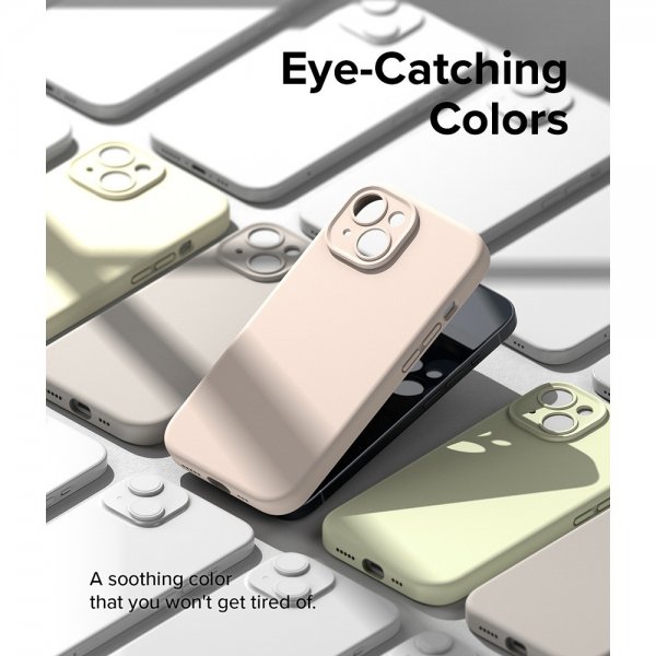 Ringke iPhone 15 Deksel Silicone Magnetic Pink Sand