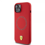 Ferrari iPhone 15 Deksel Silicone MagSafe Rød