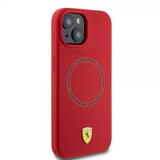 Ferrari iPhone 15 Deksel Silicone MagSafe Rød