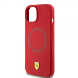 Ferrari iPhone 15 Deksel Silicone MagSafe Rød