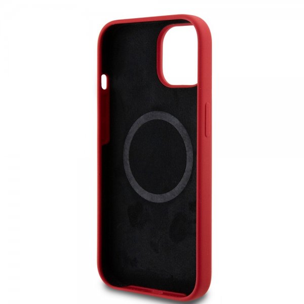 Ferrari iPhone 15 Deksel Silicone MagSafe Rød