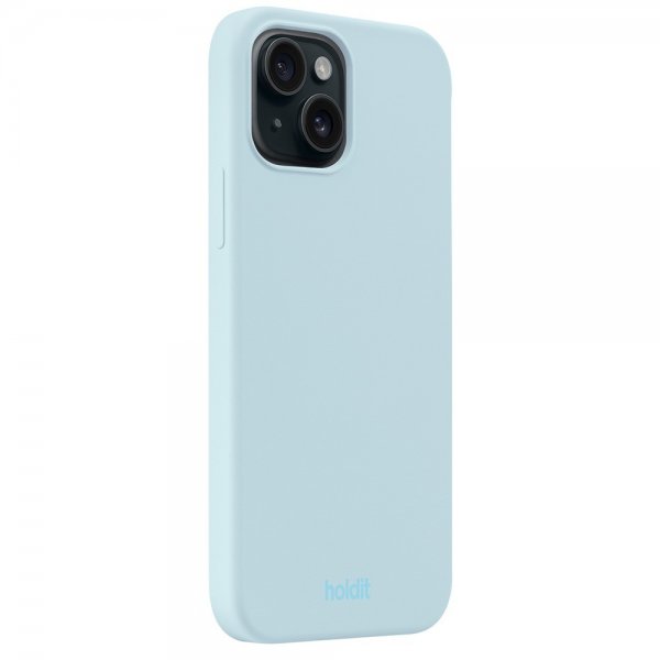 holdit iPhone 15 Deksel Silikon Mineral Blue