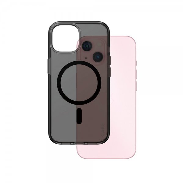 CARE by PanzerGlass iPhone 15 Deksel Smokey MagSafe Svart