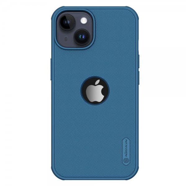 Nillkin iPhone 15 Deksel Super Frosted Shield Pro Logo Hole Blå