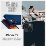 Spigen iPhone 15 Deksel Thin Fit Navy Blue