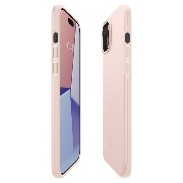 Spigen iPhone 15 Deksel Thin Fit Pink Sand