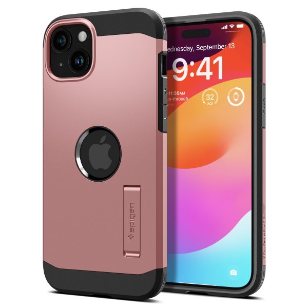 Spigen iPhone 15 Deksel Tough Armor MagFit Rose Gold