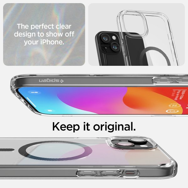 Spigen iPhone 15 Deksel Ultra Hybrid MagFit Carbon Fiber