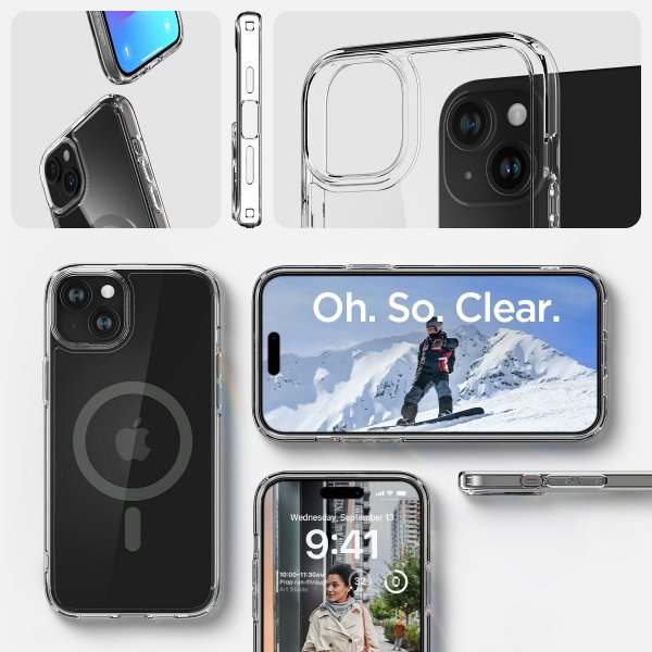 Spigen iPhone 15 Deksel Ultra Hybrid MagFit Graphite
