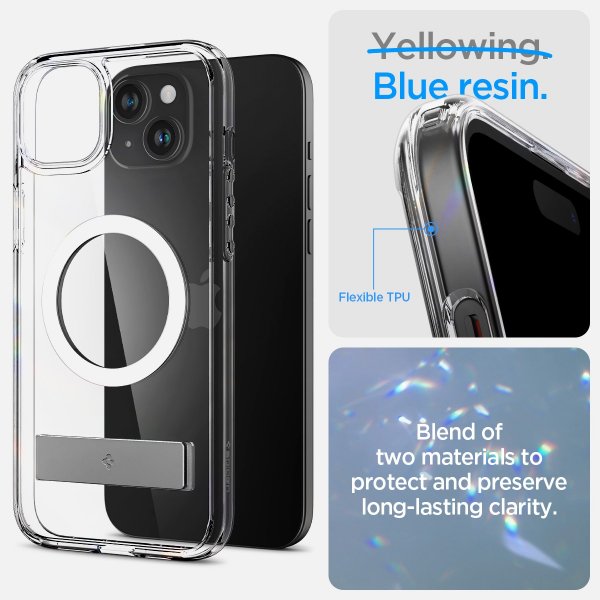 Spigen iPhone 15 Deksel Ultra Hybrid S MagFit Crystal Clear