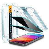 Spigen iPhone 15/iPhone 16 Skjermbeskytter GLAS.tR EZ Fit Privacy 2-pakning