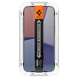 Spigen iPhone 15/iPhone 16 Skjermbeskytter GLAS.tR EZ Fit Privacy 2-pakning