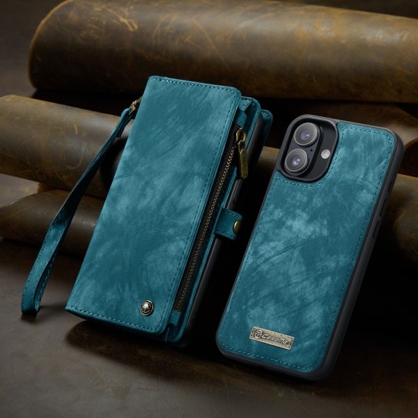 CaseMe iPhone 16 Etui 008 Series Avtakbart Deksel Blå