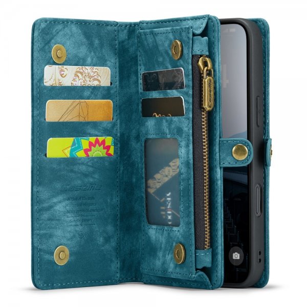 CaseMe iPhone 16 Etui 008 Series Avtakbart Deksel Blå