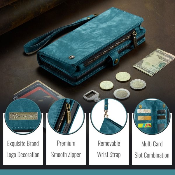 CaseMe iPhone 16 Etui 008 Series Avtakbart Deksel Blå