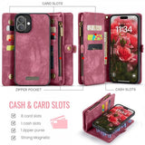 CaseMe iPhone 16 Etui 008 Series Avtakbart Deksel Rød
