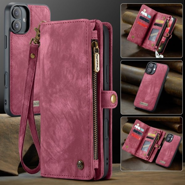 CaseMe iPhone 16 Etui 008 Series Avtakbart Deksel Rød