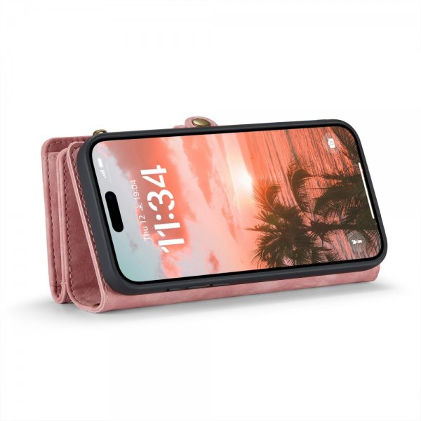 CaseMe iPhone 16 Etui 008 Series Avtakbart Deksel Rosa