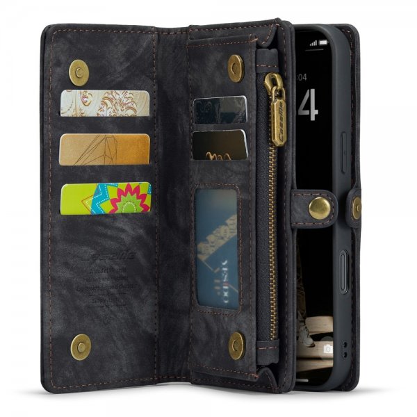 CaseMe iPhone 16 Etui 008 Series Avtakbart Deksel Svart