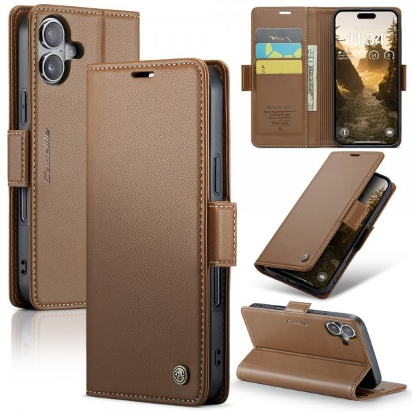 CaseMe iPhone 16 Etui 023 Series Brun