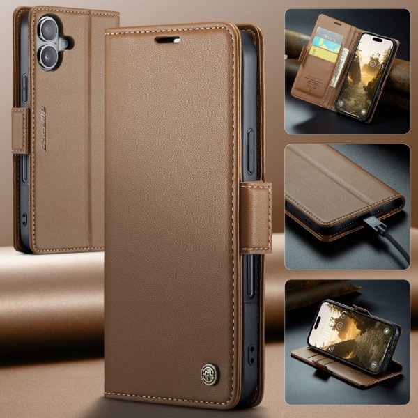 CaseMe iPhone 16 Etui 023 Series Brun