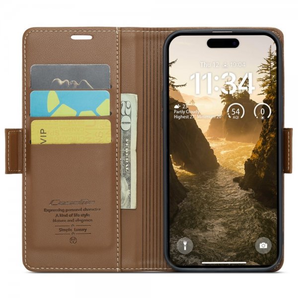 CaseMe iPhone 16 Etui 023 Series Brun