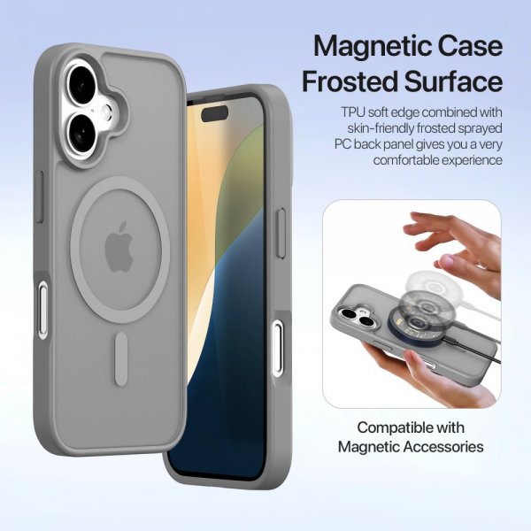 Dux Ducis iPhone 16 Etui 2-in-1 Lawa Series MagSafe Grå