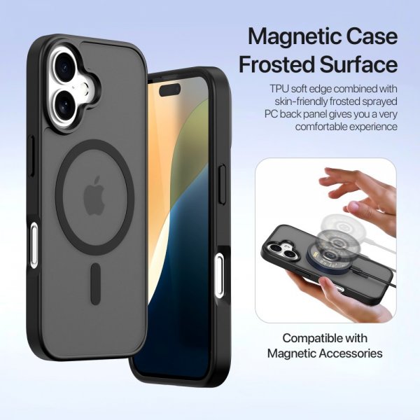 Dux Ducis iPhone 16 Etui 2-in-1 Lawa Series MagSafe Svart