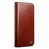Qialino iPhone 16 Etui Ekte Skinn Brun
