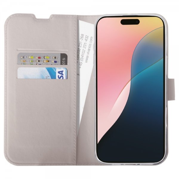 Vivanco iPhone 16 Etui Classic Wallet Greige