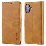 Lc.Imeeke iPhone 16 Etui med Kortlomme stativfunksjon Lysebrun
