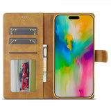 Lc.Imeeke iPhone 16 Etui med Kortlomme stativfunksjon Lysebrun