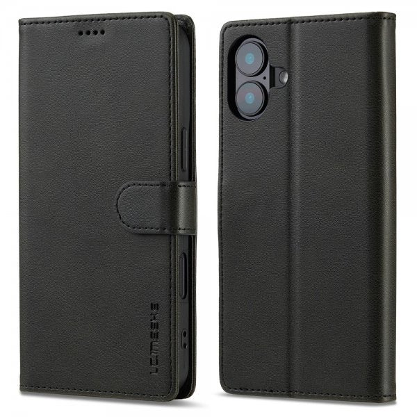 Lc.Imeeke iPhone 16 Etui med Kortlomme stativfunksjon Svart