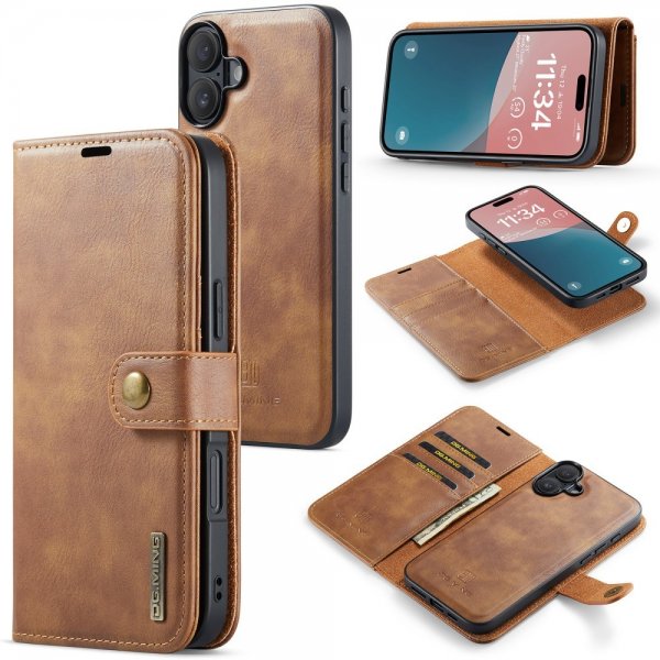Dg.Ming iPhone 16 Etui Avtagbart Deksel Brun