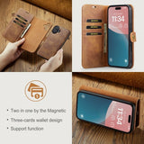 Dg.Ming iPhone 16 Etui Avtagbart Deksel Brun