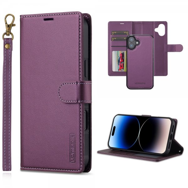 Lc.Imeeke iPhone 16 Etui Avtagbart Deksel L2 Series MagSafe Lilla