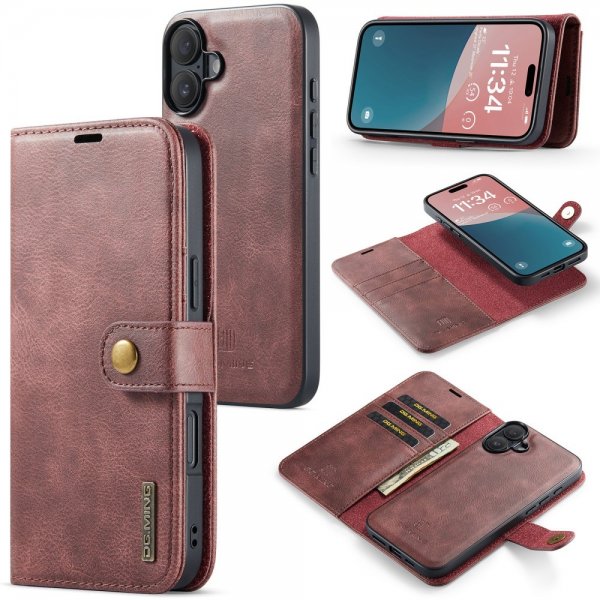 Dg.Ming iPhone 16 Etui Avtagbart Deksel Rød