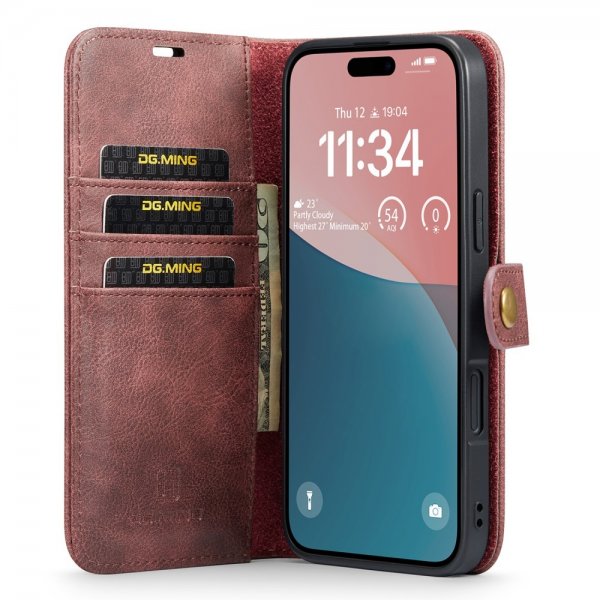 Dg.Ming iPhone 16 Etui Avtagbart Deksel Rød