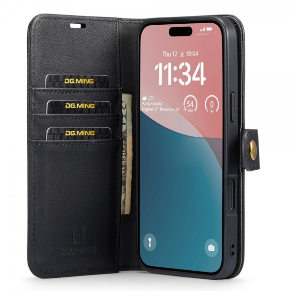 Dg.Ming iPhone 16 Etui Avtagbart Deksel Svart