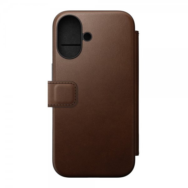 Nomad iPhone 16 Etui Modern Leather Folio Brun