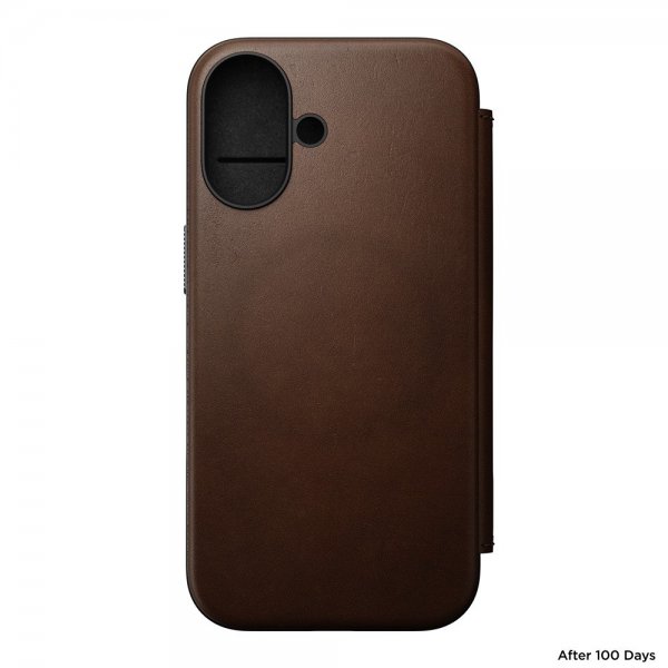 Nomad iPhone 16 Etui Modern Leather Folio Brun
