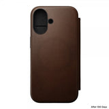 Nomad iPhone 16 Etui Modern Leather Folio Brun