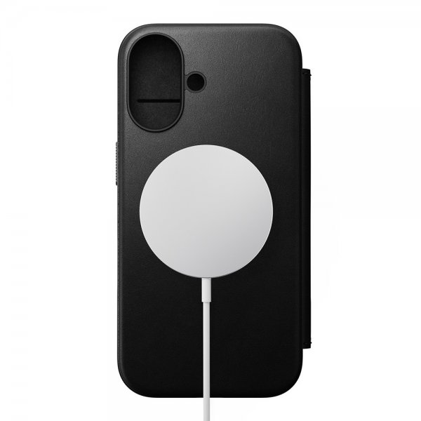 Nomad iPhone 16 Etui Modern Leather Folio Svart