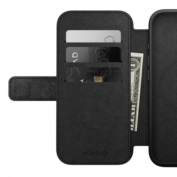 Nomad iPhone 16 Etui Modern Leather Folio Svart