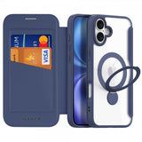 Dux Ducis iPhone 16 Etui Skin X Pro Series Kickstand MagSafe Blå