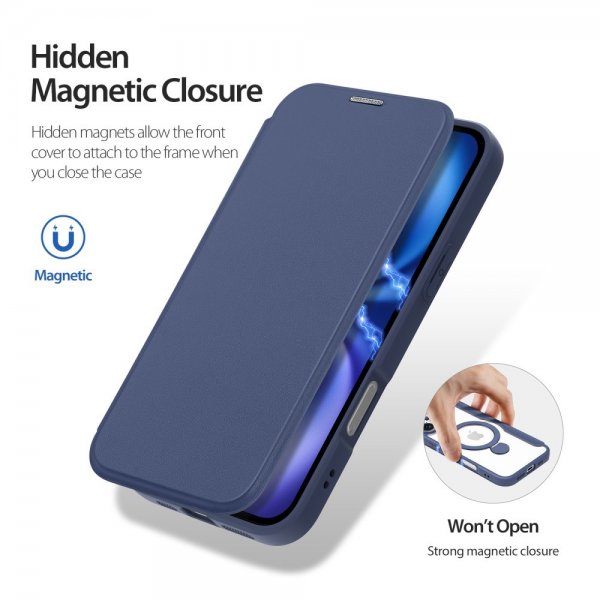 Dux Ducis iPhone 16 Etui Skin X Pro Series Kickstand MagSafe Blå
