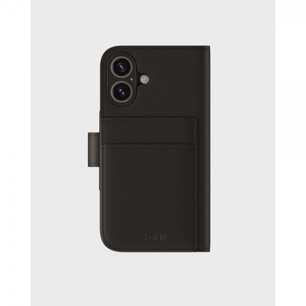 holdit iPhone 16 Etui Wallet Case Magnet Plus Svart