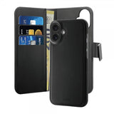 Puro iPhone 16 Etui Wallet Detachable 2 in 1 Svart