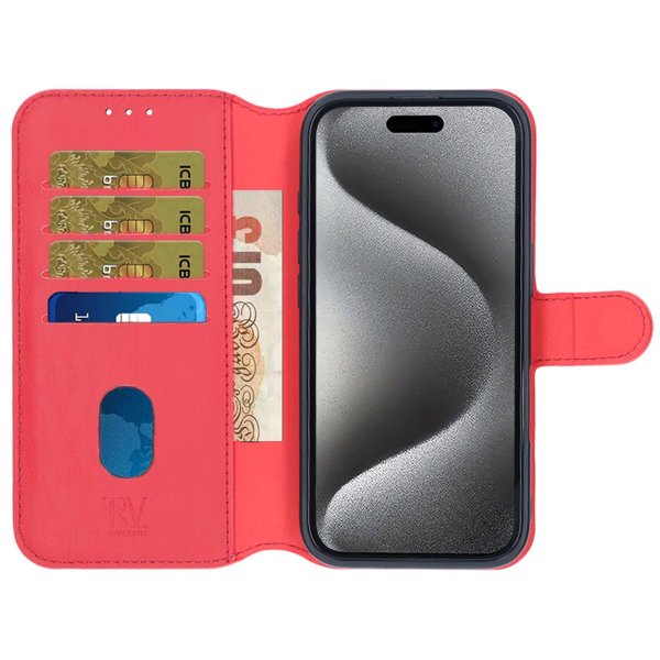Rvelon iPhone 16 Etui Detachable Wallet Case Rød