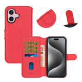 Rvelon iPhone 16 Etui Detachable Wallet Case Rød
